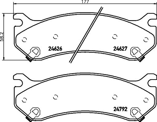 Mintex MDB2364 - Тормозные колодки, дисковые, комплект autospares.lv