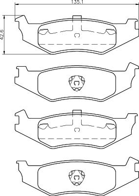 Mintex MDB2306 - Тормозные колодки, дисковые, комплект autospares.lv