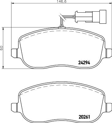 Mintex MDB2754 - Тормозные колодки, дисковые, комплект autospares.lv