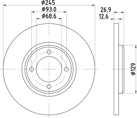 Mintex MDC93 - Тормозной диск autospares.lv