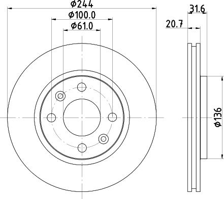 Mintex MDC421 - Тормозной диск autospares.lv