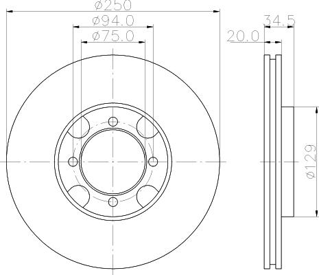 Mintex MDC580 - Тормозной диск autospares.lv