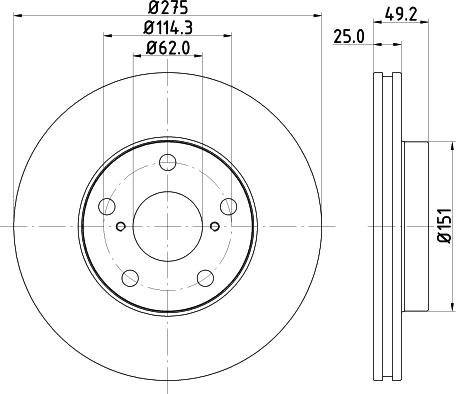 Mintex MDC1590 - Тормозной диск autospares.lv