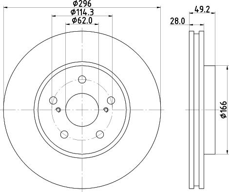 Mintex MDC81564C - Тормозной диск autospares.lv