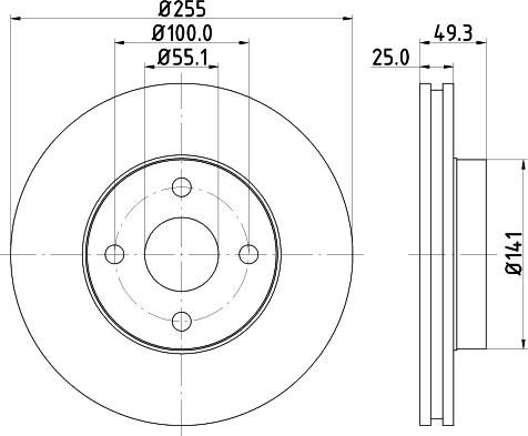 Mintex MDC1587 - Тормозной диск autospares.lv