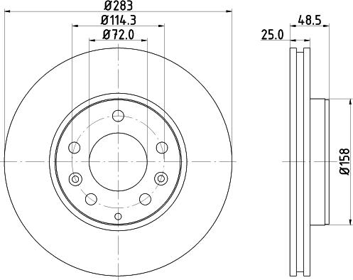 Mintex MDC1664 - Тормозной диск autospares.lv