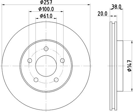 Mintex MDC1065 - Тормозной диск autospares.lv