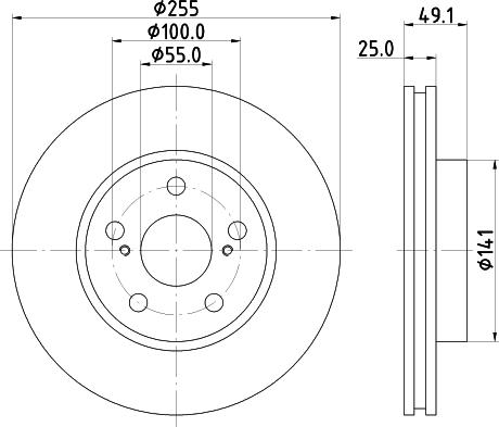 Mintex MDC1025 - Тормозной диск autospares.lv