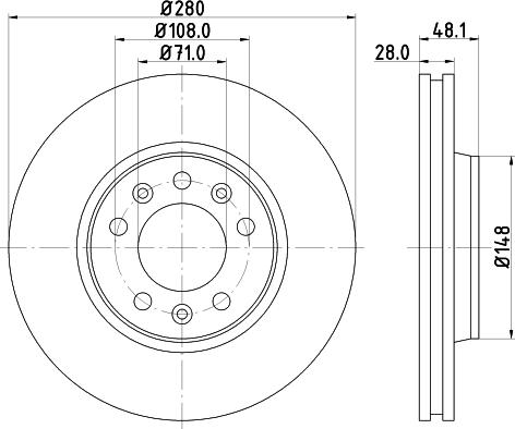 Mintex MDC1844 - Тормозной диск autospares.lv