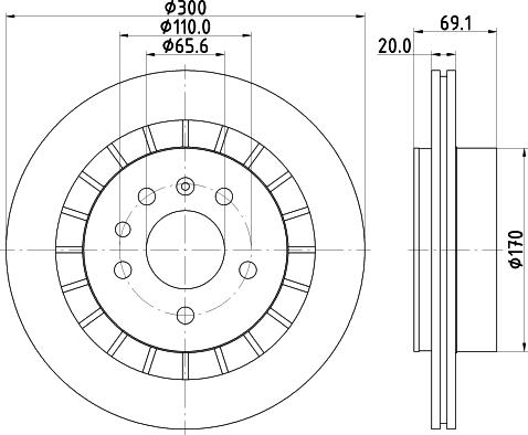 Mintex MDC1841 - Тормозной диск autospares.lv