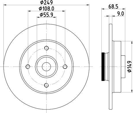 Mintex MDC1860 - Тормозной диск autospares.lv