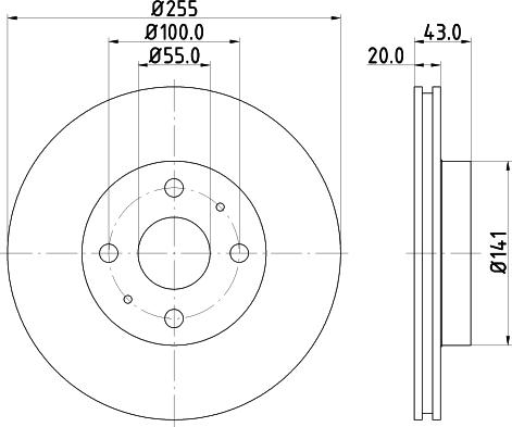 Mintex MDC1394 - Тормозной диск autospares.lv