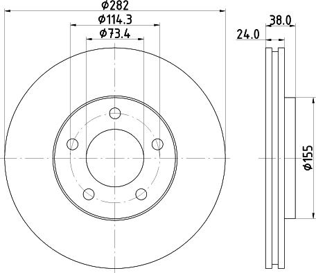 Mintex MDC1270 - Тормозной диск autospares.lv