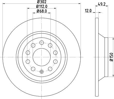 Mintex MDC1744C - Тормозной диск autospares.lv