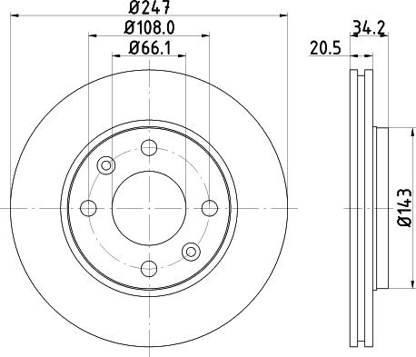 Mintex MDC80532C - Тормозной диск autospares.lv