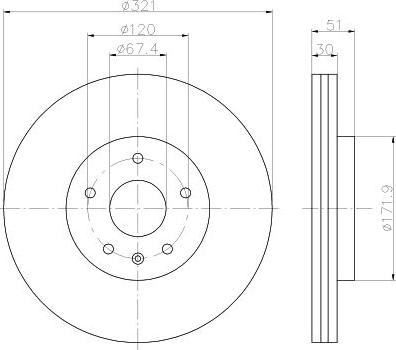 Mintex MDC2500 - Тормозной диск autospares.lv