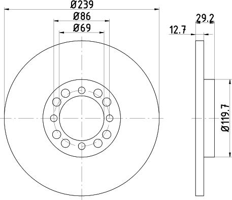 Mintex MDC251 - Тормозной диск autospares.lv