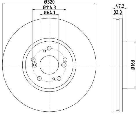 Mintex MDC2164 - Тормозной диск autospares.lv