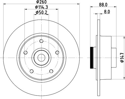 Mintex MDC2374 - Тормозной диск autospares.lv