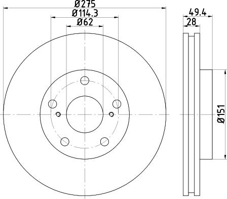 Mintex MDC2257 - Тормозной диск autospares.lv