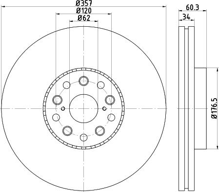 Mintex MDC2269L - Тормозной диск autospares.lv