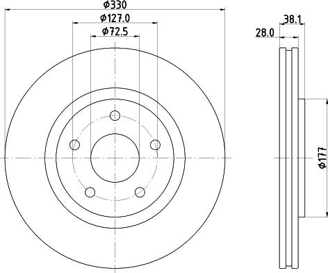 Mintex MDC2721 - Тормозной диск autospares.lv