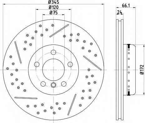 Mintex MDCB2574 - Тормозной диск autospares.lv