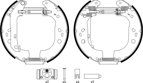 Mintex MSP287 - Комплект тормозных колодок, барабанные autospares.lv