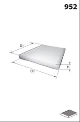 MISFAT HB249 - Фильтр воздуха в салоне autospares.lv