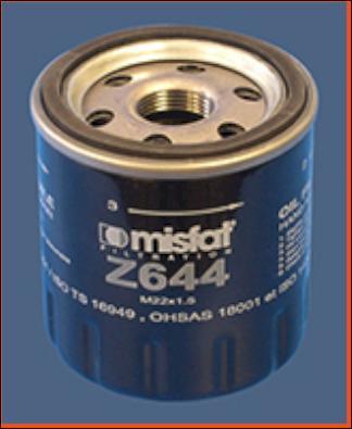 MISFAT Z644 - Масляный фильтр autospares.lv