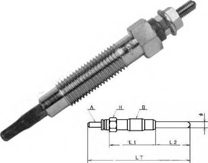 Mitsubishi MD 070 194 - Свеча накаливания autospares.lv