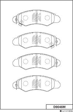 MK Kashiyama D9046M - Тормозные колодки, дисковые, комплект autospares.lv