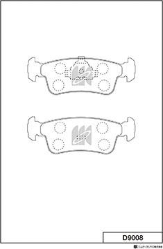 MK Kashiyama D9008 - Тормозные колодки, дисковые, комплект autospares.lv