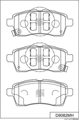 MK Kashiyama D9082MH - Тормозные колодки, дисковые, комплект autospares.lv