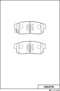 MK Kashiyama D9037M - Тормозные колодки, дисковые, комплект autospares.lv