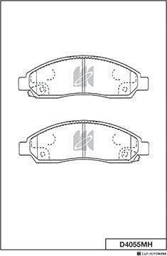 MK Kashiyama D4055MH - Тормозные колодки, дисковые, комплект autospares.lv