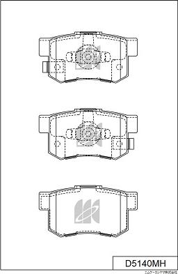 MK Kashiyama D5140MH - Тормозные колодки, дисковые, комплект autospares.lv