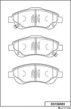 MK Kashiyama D5156MH - Тормозные колодки, дисковые, комплект autospares.lv