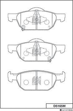 MK Kashiyama D5165M - Тормозные колодки, дисковые, комплект autospares.lv