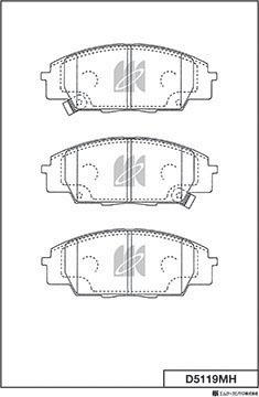 MK Kashiyama D5119MH - Тормозные колодки, дисковые, комплект autospares.lv