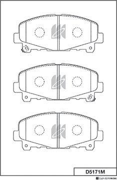 MK Kashiyama D5171M - Тормозные колодки, дисковые, комплект autospares.lv