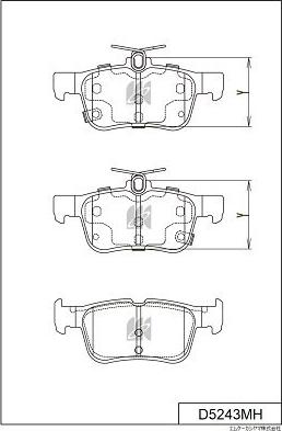 MK Kashiyama D5243MH - Тормозные колодки, дисковые, комплект autospares.lv