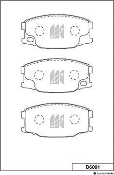 MK Kashiyama D6091 - Тормозные колодки, дисковые, комплект autospares.lv