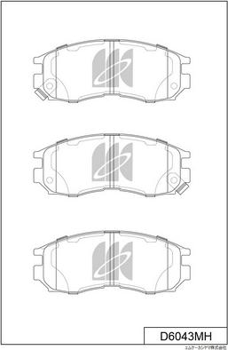 MK Kashiyama D6043MH - Тормозные колодки, дисковые, комплект autospares.lv