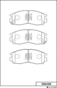 MK Kashiyama D6043M - Тормозные колодки, дисковые, комплект autospares.lv