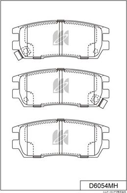 MK Kashiyama D6054MH - Тормозные колодки, дисковые, комплект autospares.lv