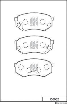 MK Kashiyama D6062 - Тормозные колодки, дисковые, комплект autospares.lv