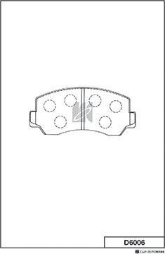 MK Kashiyama D6006 - Тормозные колодки, дисковые, комплект autospares.lv