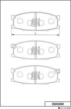 MK Kashiyama D6030M - Тормозные колодки, дисковые, комплект autospares.lv