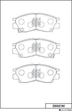 MK Kashiyama D6021M - Тормозные колодки, дисковые, комплект autospares.lv